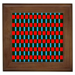 Black Red Rectangles Pattern                                                          			framed Tile by LalyLauraFLM