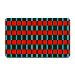 Black Red Rectangles Pattern                                                          			magnet (rectangular) by LalyLauraFLM