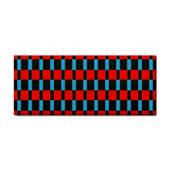 Black Red Rectangles Pattern                                                          			hand Towel