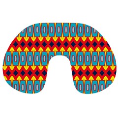 Rhombus And Other Shapes Pattern                                                            Travel Neck Pillow by LalyLauraFLM