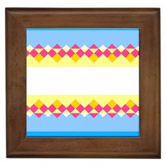 Rhombus And Stripes                                                             			framed Tile by LalyLauraFLM