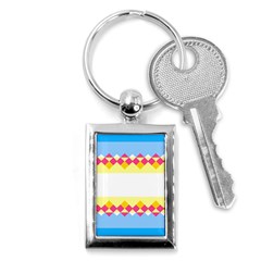 Rhombus And Stripes                                                             			key Chain (rectangle) by LalyLauraFLM