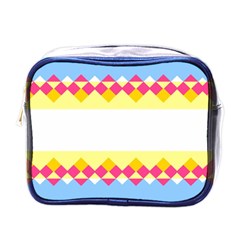 Rhombus And Stripes                                                             			mini Toiletries Bag (one Side) by LalyLauraFLM