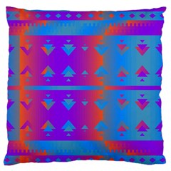 Triangles Gradient                                                             	large Flano Cushion Case (two Sides) by LalyLauraFLM