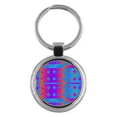 Triangles Gradient                                                             			key Chain (round) by LalyLauraFLM