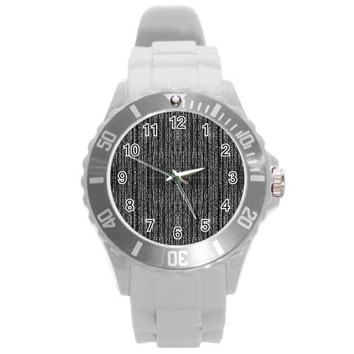 Dark Grunge Texture Round Plastic Sport Watch (L)