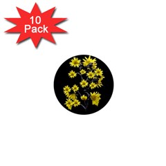 Sunflowers Over Black 1  Mini Magnet (10 Pack)  by dflcprints