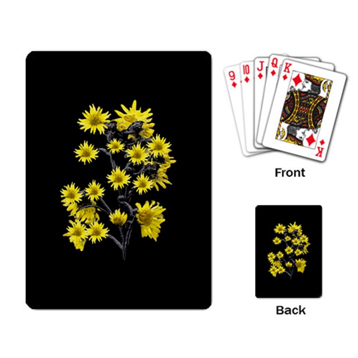 Sunflowers Over Black Playing Card