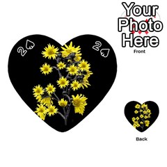 Sunflowers Over Black Playing Cards 54 (heart) 