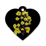 Sunflowers Over Black Dog Tag Heart (One Side) Front