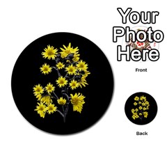 Sunflowers Over Black Multi-purpose Cards (round)  by dflcprints