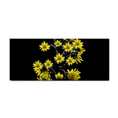 Sunflowers Over Black Hand Towel