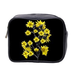 Sunflowers Over Black Mini Toiletries Bag 2-side by dflcprints