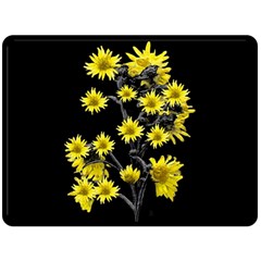 Sunflowers Over Black Fleece Blanket (large) 