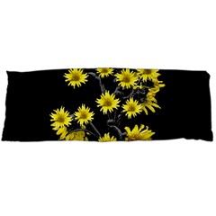 Sunflowers Over Black Body Pillow Case (dakimakura) by dflcprints