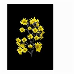 Sunflowers Over Black Small Garden Flag (two Sides) by dflcprints