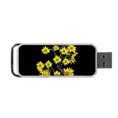 Sunflowers Over Black Portable Usb Flash (two Sides)