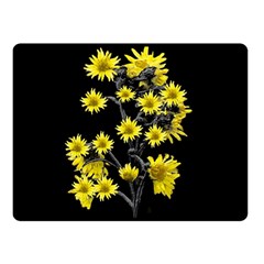 Sunflowers Over Black Double Sided Fleece Blanket (small) 