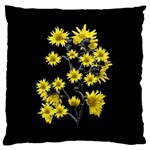 Sunflowers Over Black Large Flano Cushion Case (One Side) Front