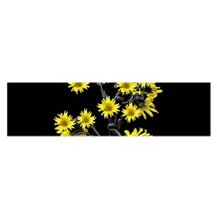 Sunflowers Over Black Satin Scarf (oblong)