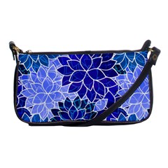 Azurite Blue Flowers Shoulder Clutch Bags by KirstenStar