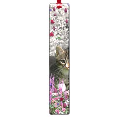 Emma In Flowers I, Little Gray Tabby Kitty Cat Large Book Marks by DianeClancy