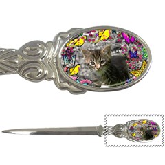 Emma In Butterflies I, Gray Tabby Kitten Letter Openers by DianeClancy