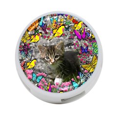 Emma In Butterflies I, Gray Tabby Kitten 4-port Usb Hub (two Sides)  by DianeClancy