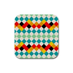 Rhombus Pattern                                                              			rubber Square Coaster (4 Pack by LalyLauraFLM