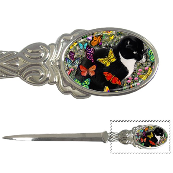 Freckles In Butterflies I, Black White Tux Cat Letter Openers