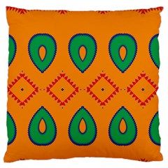 Rhombus And Leaves                                                                	large Flano Cushion Case (two Sides)