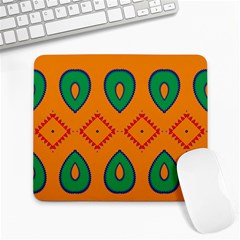 Rhombus And Leaves                                                                			large Mousepad by LalyLauraFLM