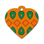 Rhombus and leaves                                                                			Dog Tag Heart (One Side) Front