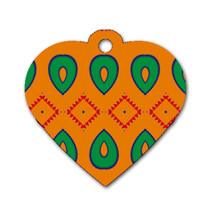 Rhombus and leaves                                                                			Dog Tag Heart (One Side)