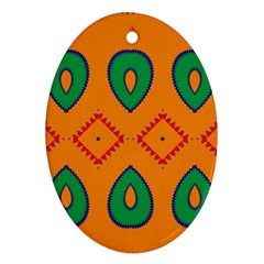 Rhombus And Leaves                                                                			ornament (oval) by LalyLauraFLM