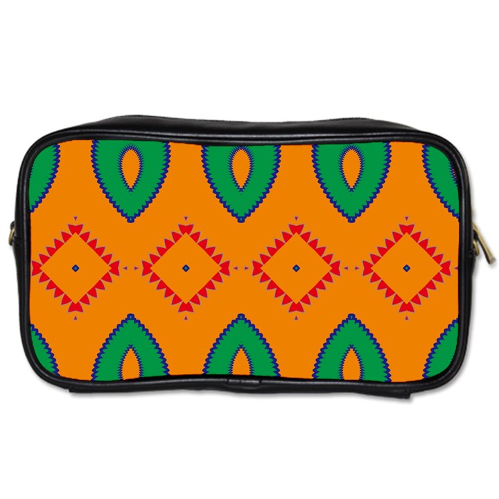 Rhombus and leaves                                                                			Toiletries Bag (One Side)