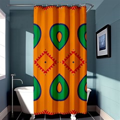 Rhombus And Leaves                                                                	shower Curtain 36  X 72 