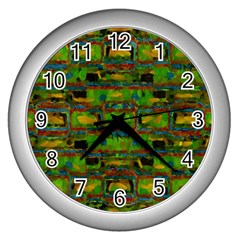 Paint bricks                                                                 			Wall Clock (Silver)