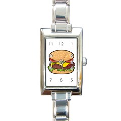 Cheeseburger Rectangle Italian Charm Watch by sifis