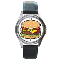 Cheeseburger Round Metal Watch