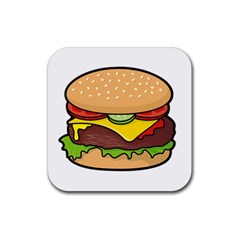 Cheeseburger Rubber Coaster (square)  by sifis