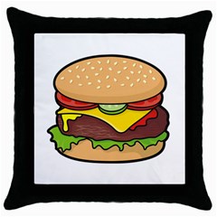 Cheeseburger Throw Pillow Case (black)