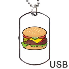 Cheeseburger Dog Tag Usb Flash (one Side)