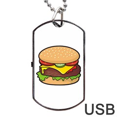 Cheeseburger Dog Tag Usb Flash (two Sides) 