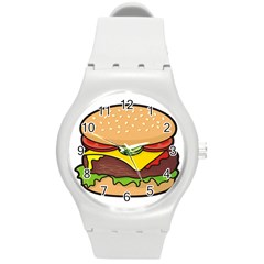 Cheeseburger Round Plastic Sport Watch (m) by sifis