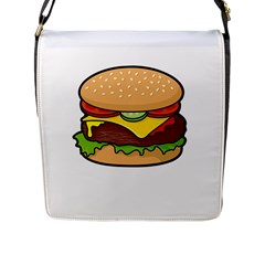 Cheeseburger Flap Messenger Bag (l) 