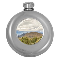 Ecuadorian Landscape At Chimborazo Province Round Hip Flask (5 Oz) by dflcprints