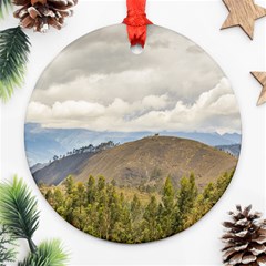 Ecuadorian Landscape At Chimborazo Province Round Ornament (two Sides) 