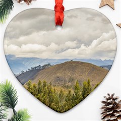 Ecuadorian Landscape At Chimborazo Province Heart Ornament (2 Sides) by dflcprints