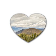 Ecuadorian Landscape At Chimborazo Province Rubber Coaster (heart)  by dflcprints